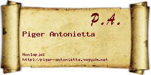 Piger Antonietta névjegykártya
